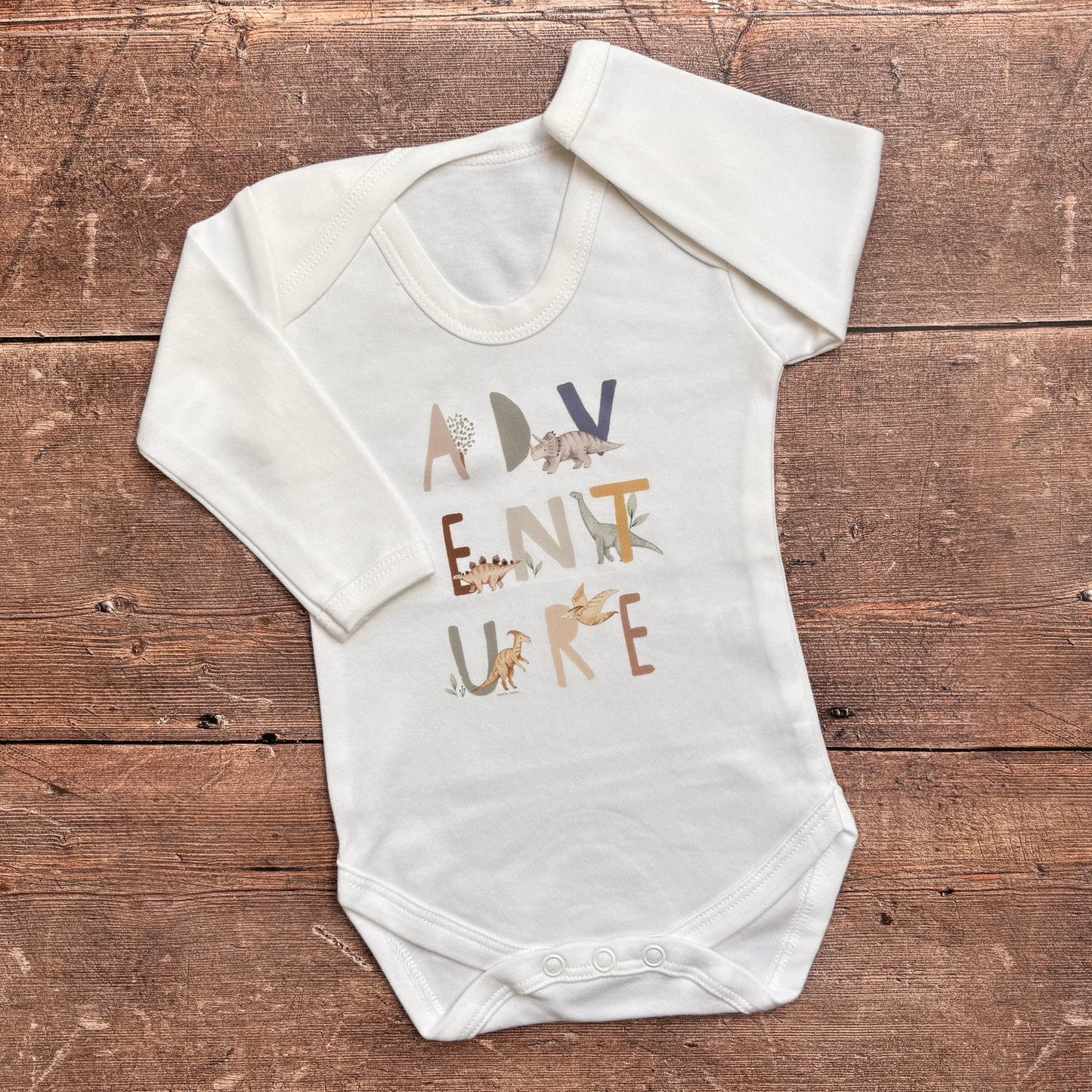 Adventure long sleeve bodysuit 0-3m (large logo)
