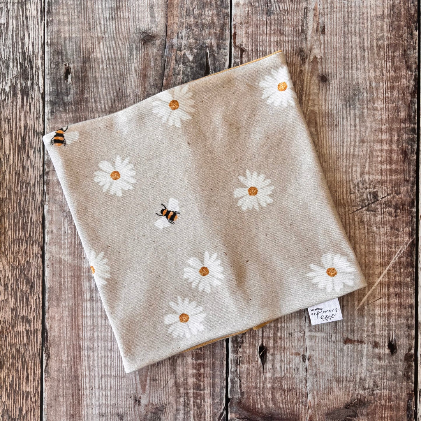 Large Daisies & Bees Snood 1-4 years (Gold inside)