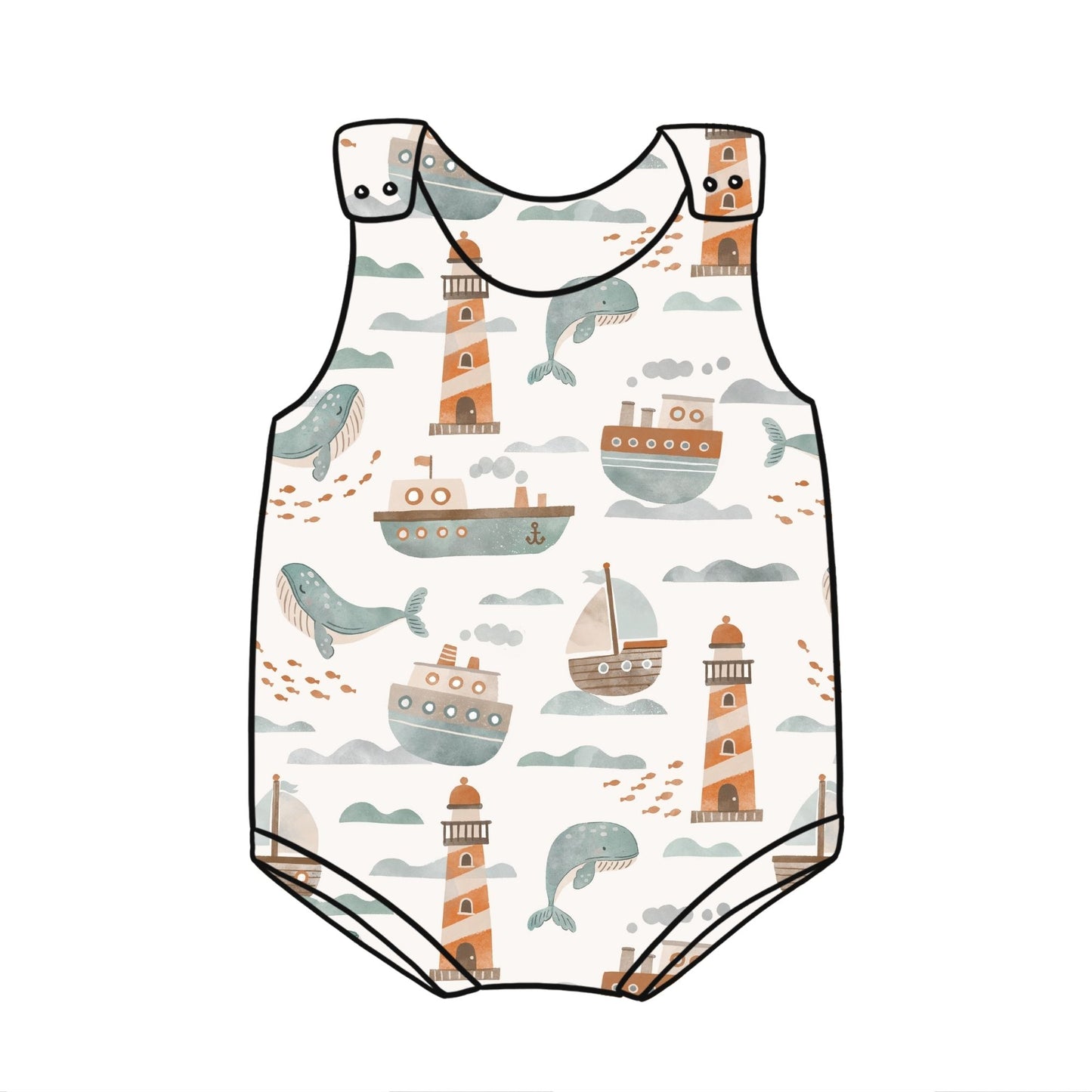 At Sea Child & Baby Bloomer Romper