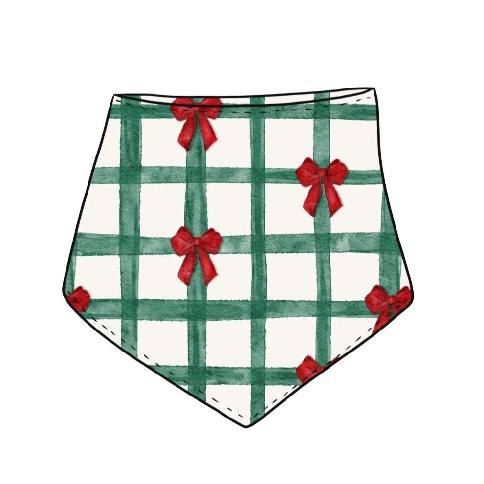 Christmas Gingham Child & Baby Dribble Bib