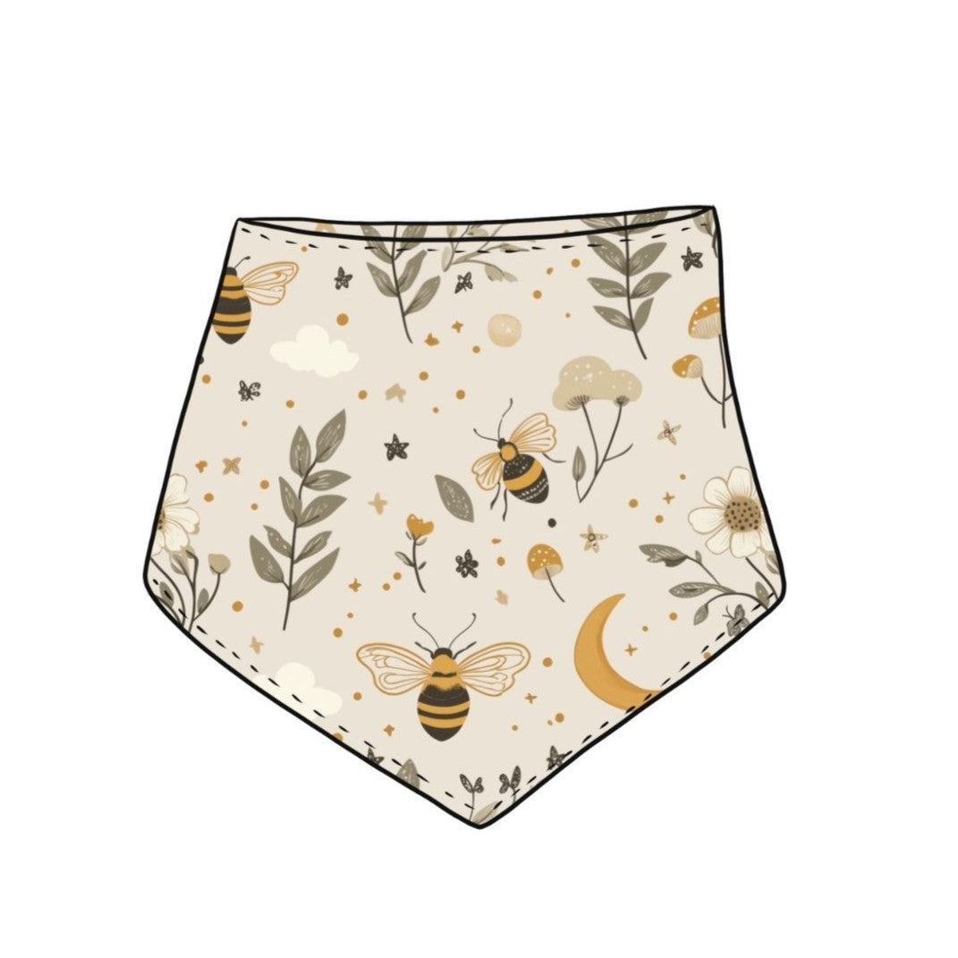 Bees & Moon Baby & Toddler Dribble Bib