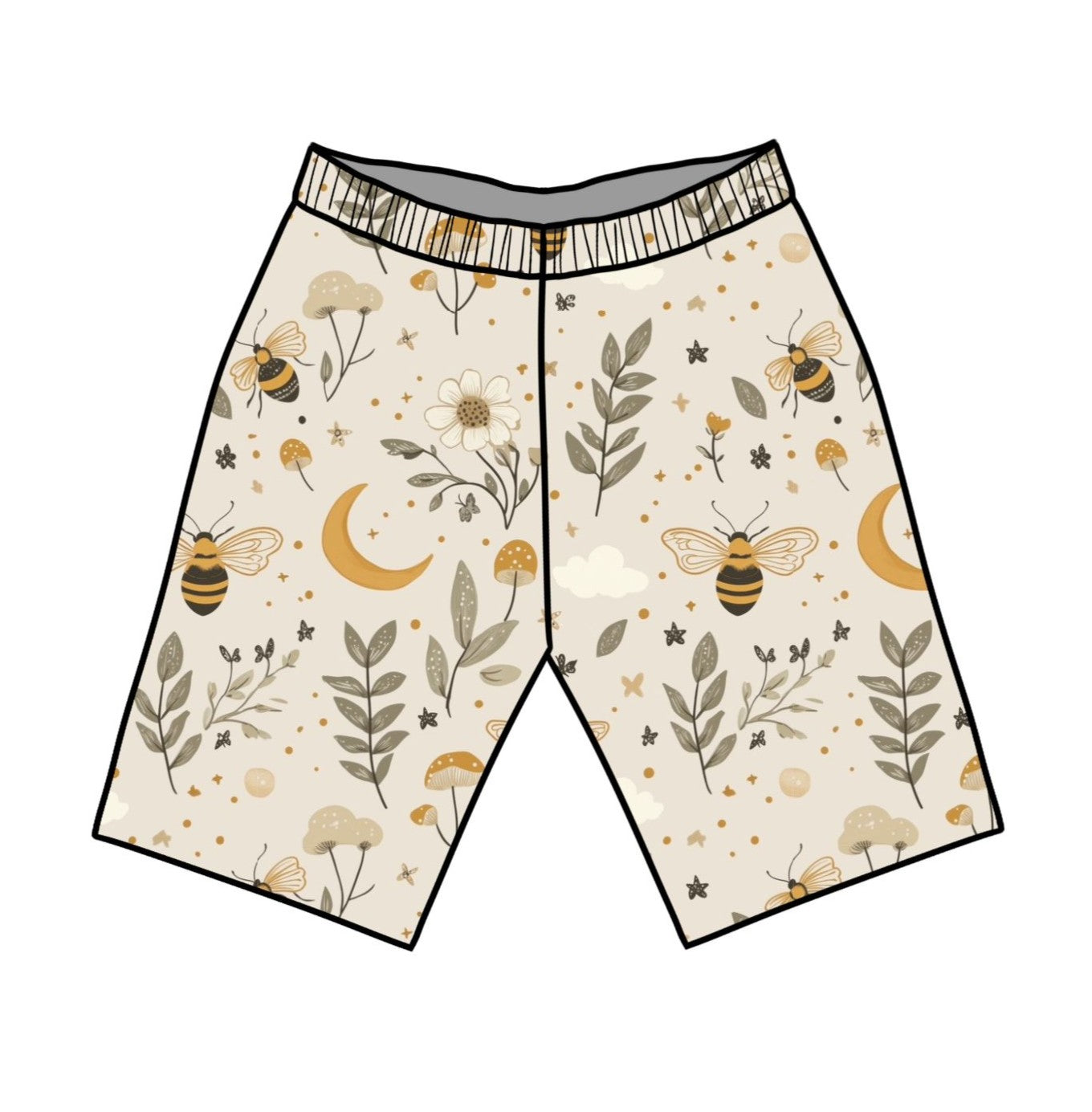 Bees & Moon Child & Baby Shorts - Rolled or Hemmed
