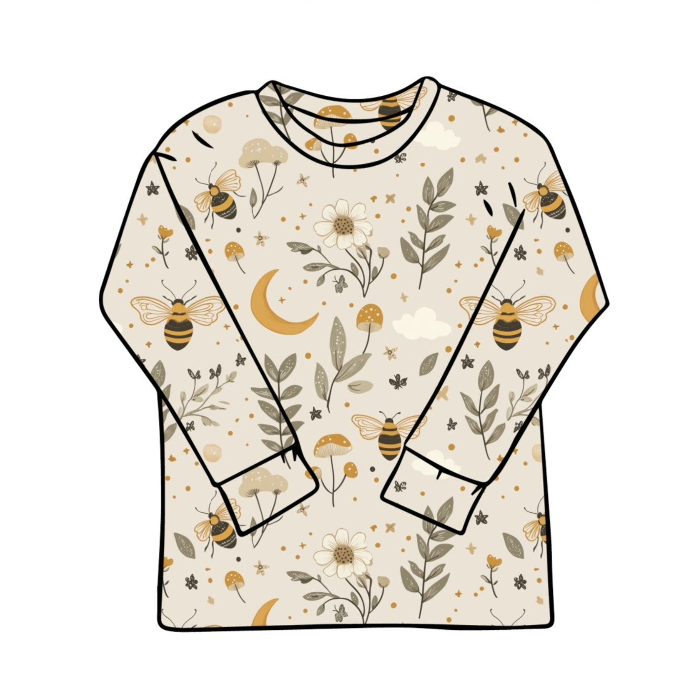 Bees & Moon Child & Baby Long Sleeve T-Shirt