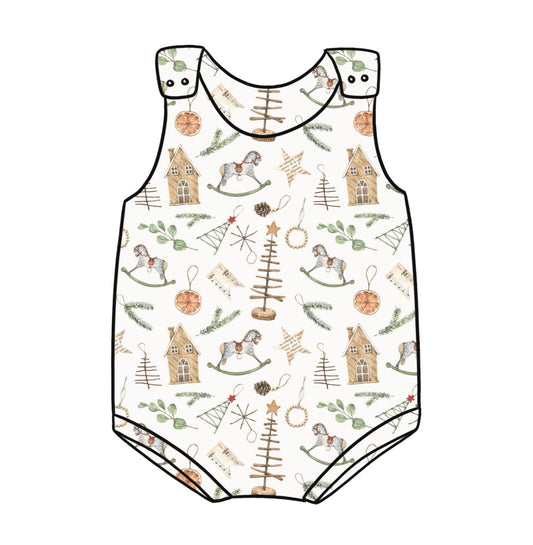 Scandi Christmas Child & Baby Bloomer Romper