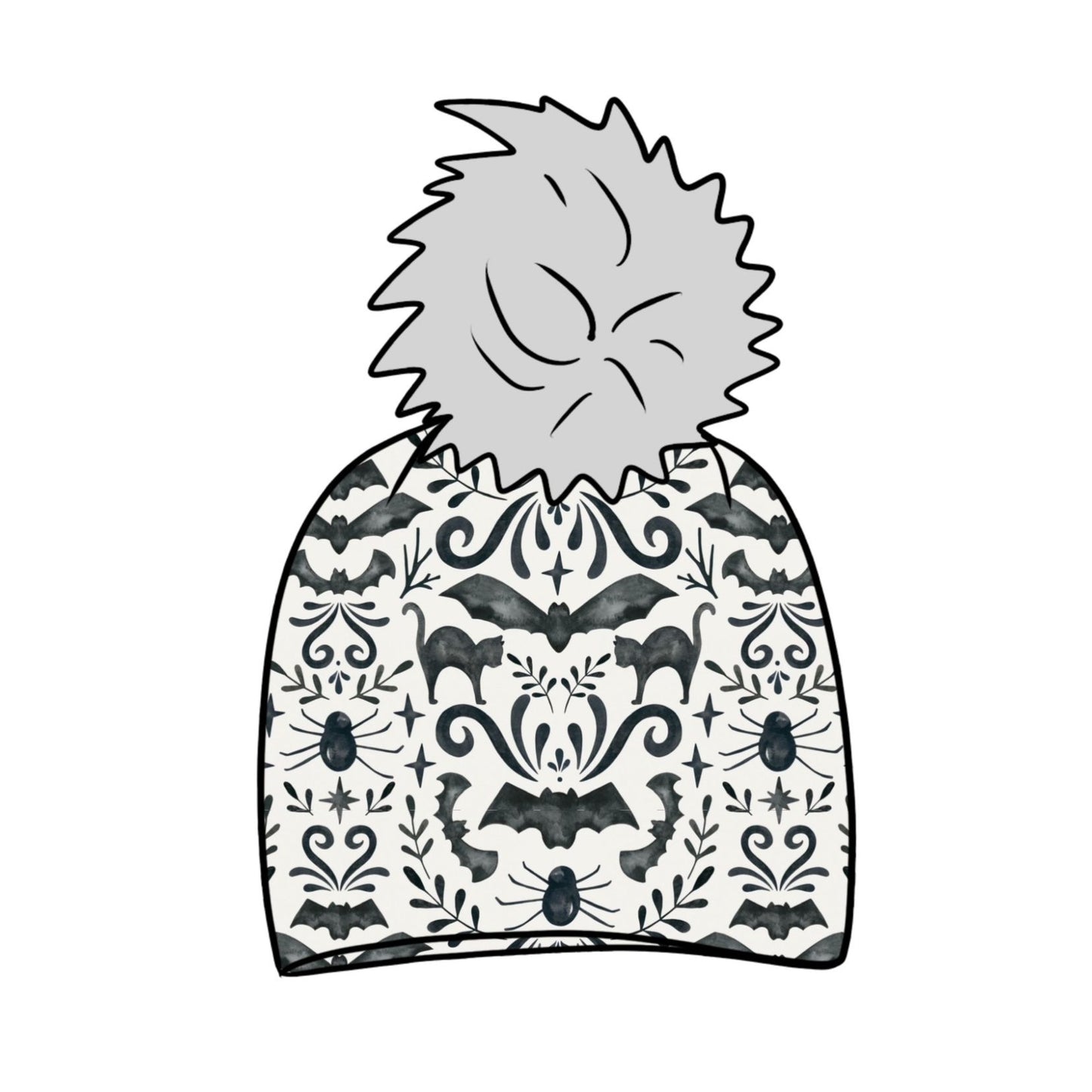 Monochrome Halloween Toddler & Child Bobble Hat