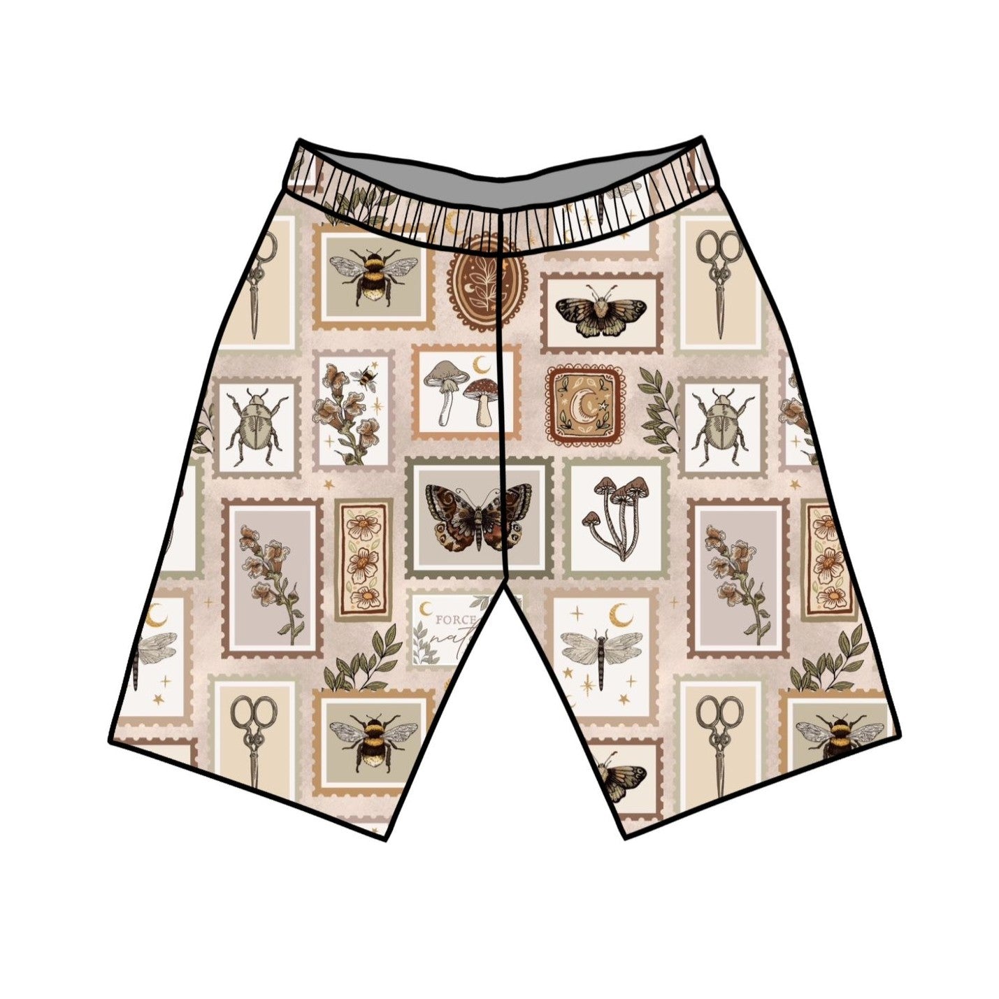 Botany Stamps Child & Baby Shorts - Rolled or Hemmed