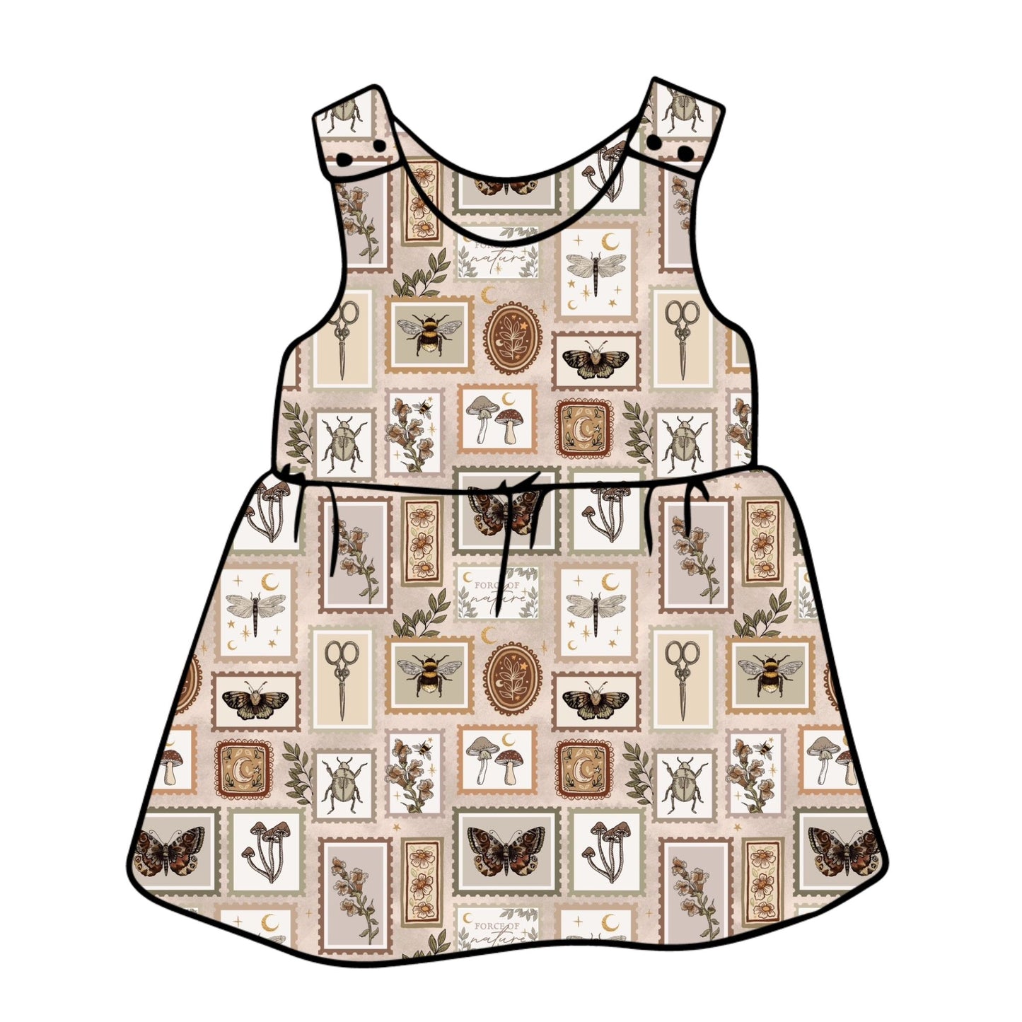 Botany Stamps Child & Baby Pinafore Dress