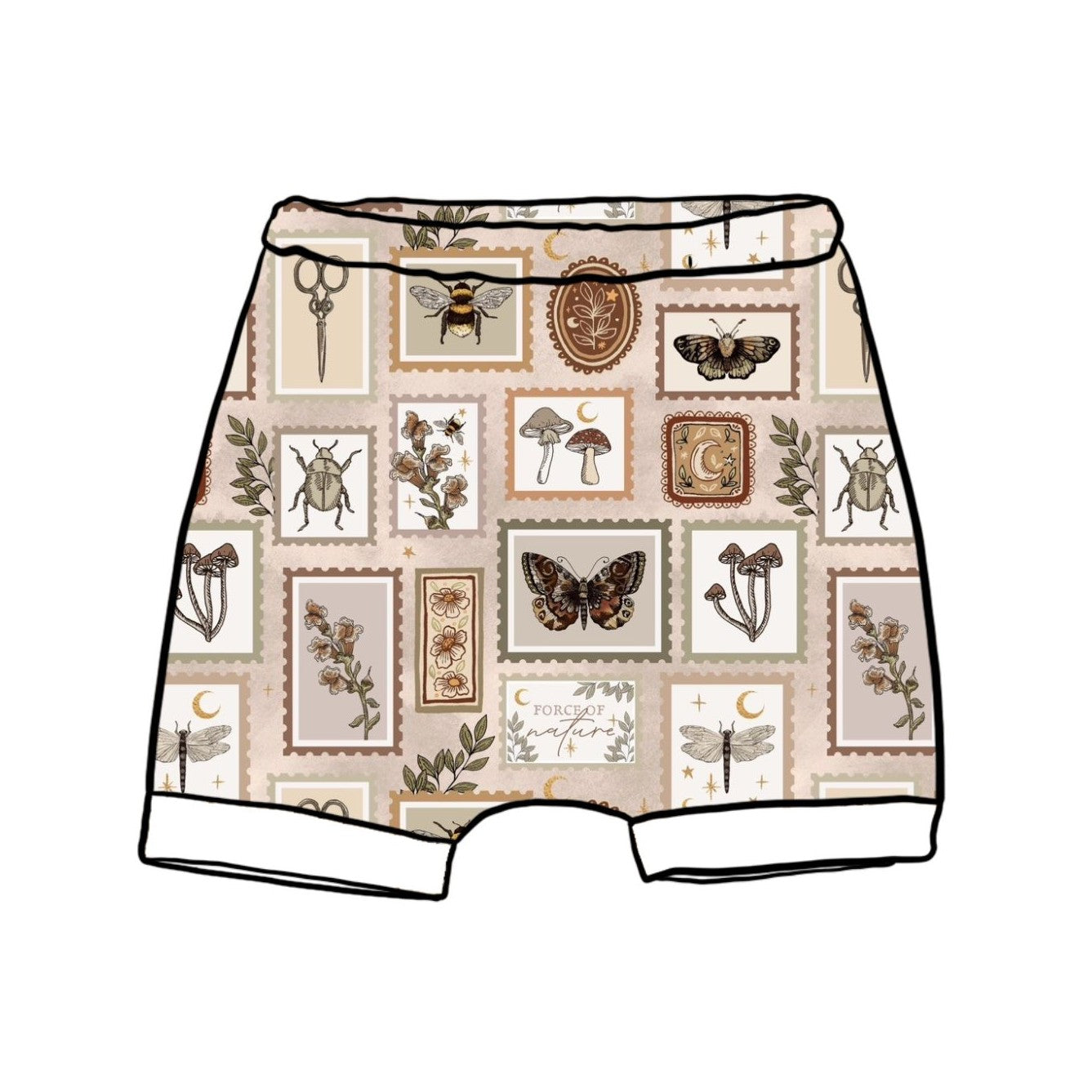 Botany Stamps Child & Baby Rolled Shorts