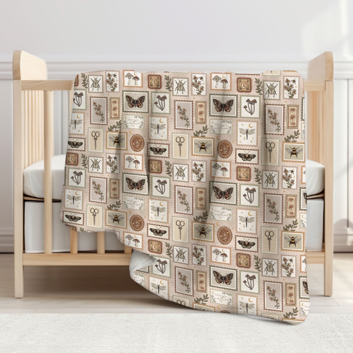Botany Stamps Toddler & Child Sherpa Blanket