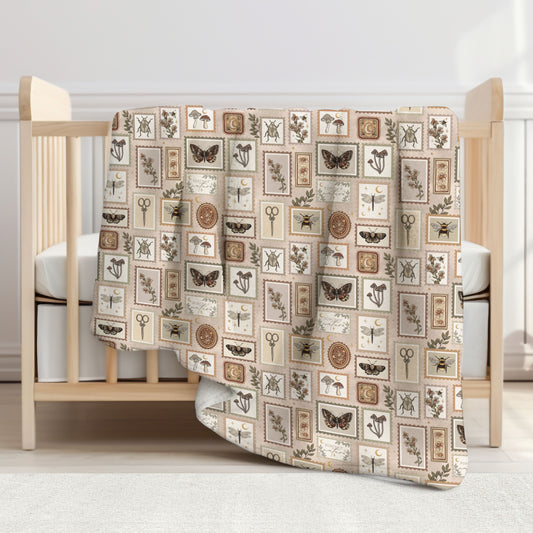 Botany Stamps Toddler & Child Sherpa Blanket