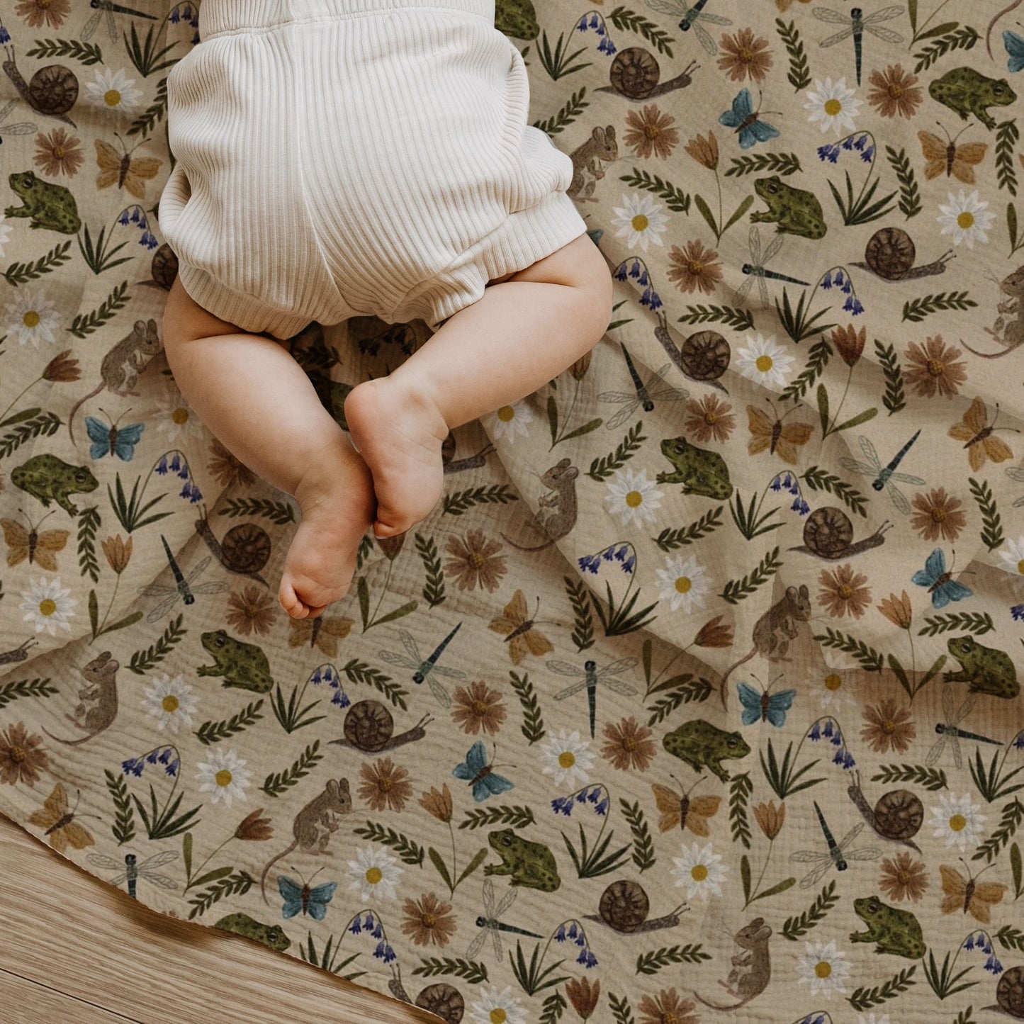 Busy Meadow Baby & Toddler Muslin Swaddle Blanket