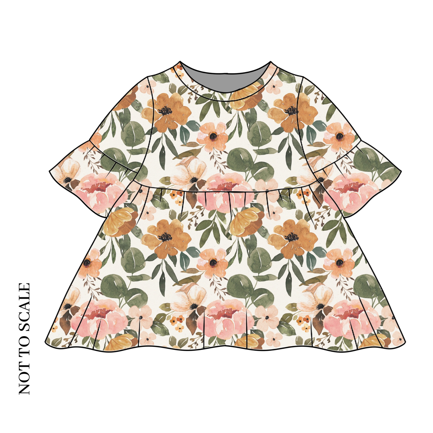 Vintage Blooms Child & Baby Frill Sleeve Dress