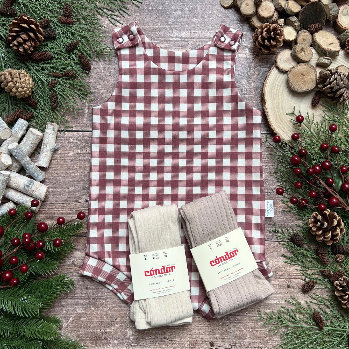 Berry Gingham Bloomer Romper