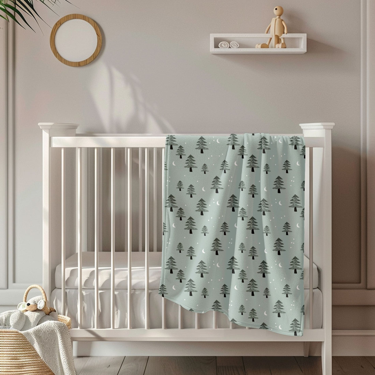 Winter Forest Toddler & Child Sherpa Blanket