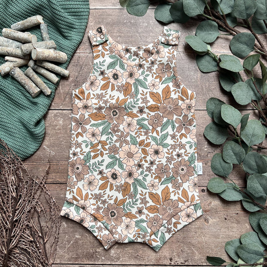 Folk Floral Bloomer Romper