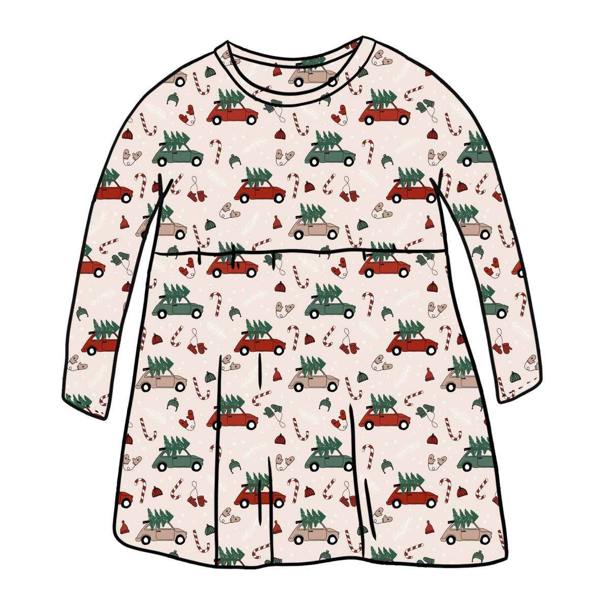 Picking the Tree Child & Baby Sleeved Dress - 3 options
