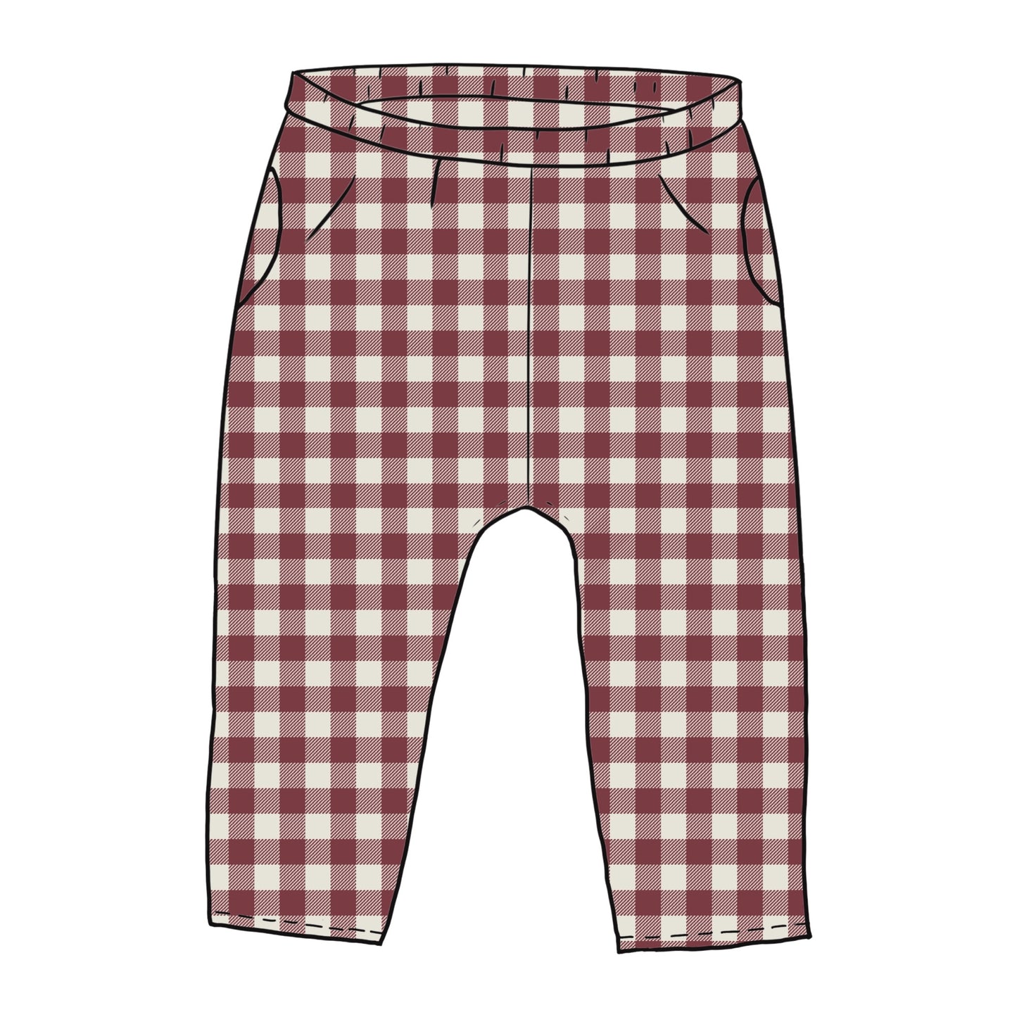 Berry Gingham Toddler & Child Pocket Trousers