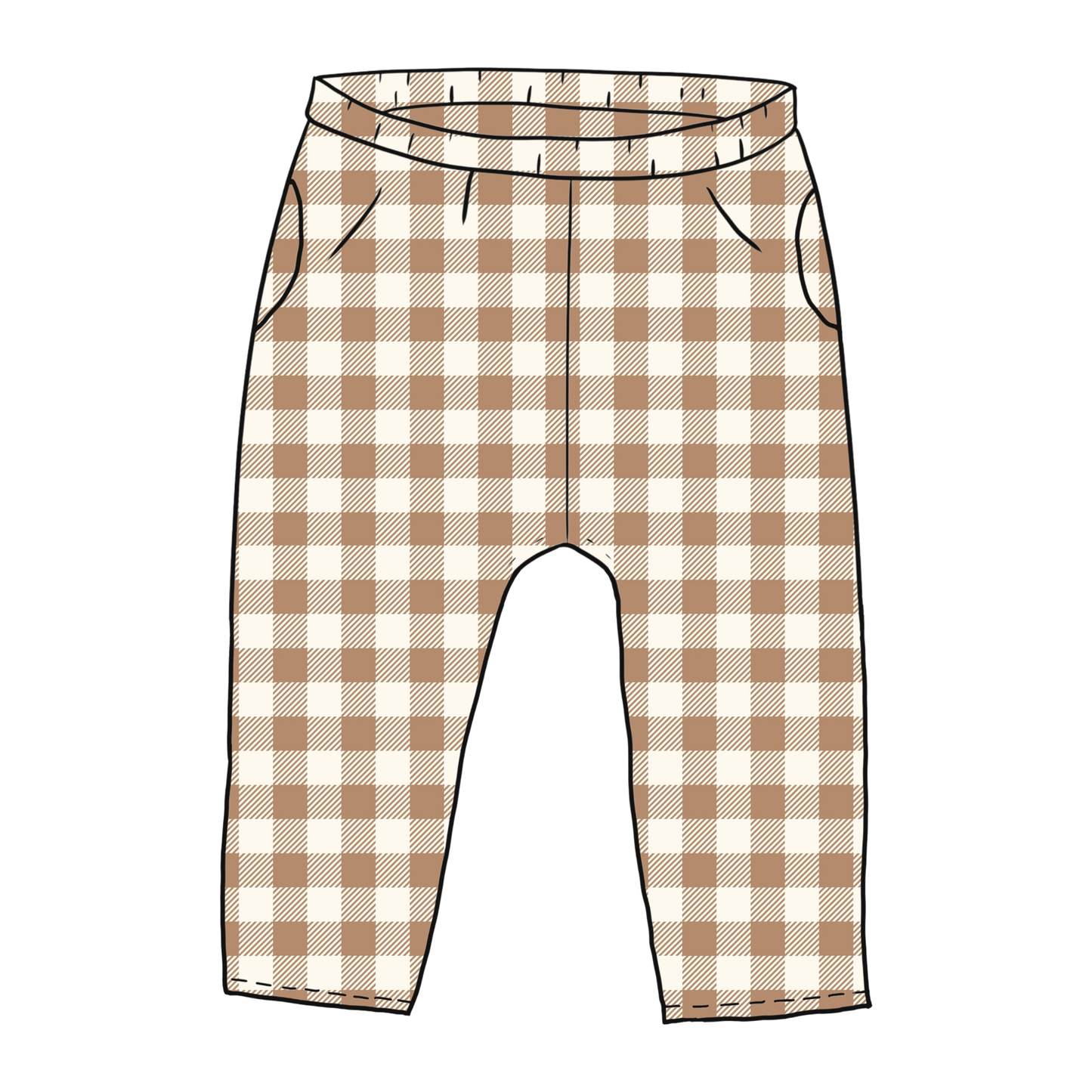 Mocha Gingham Toddler & Child Pocket Trousers