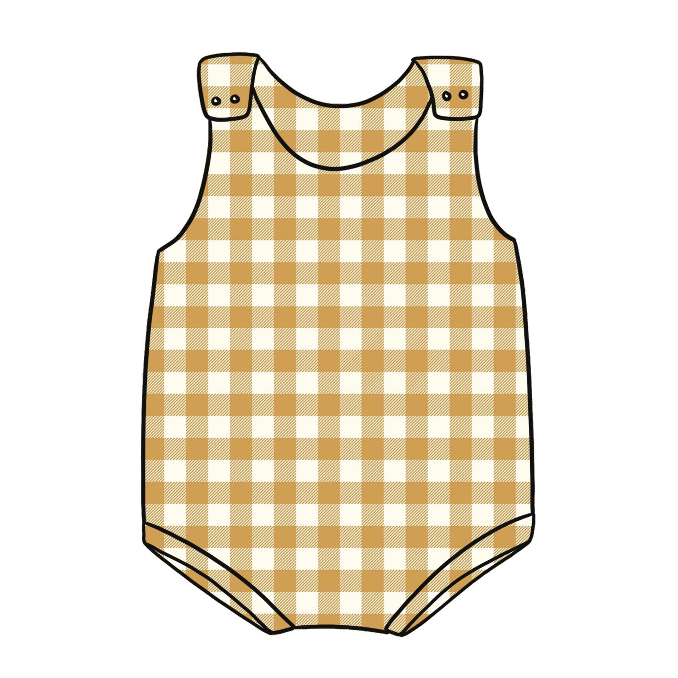 Ochre Gingham Bloomer Romper