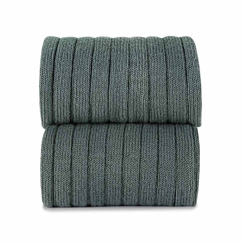 Cóndor Cotton Rib Knee High Socks - LICHEN GREEN
