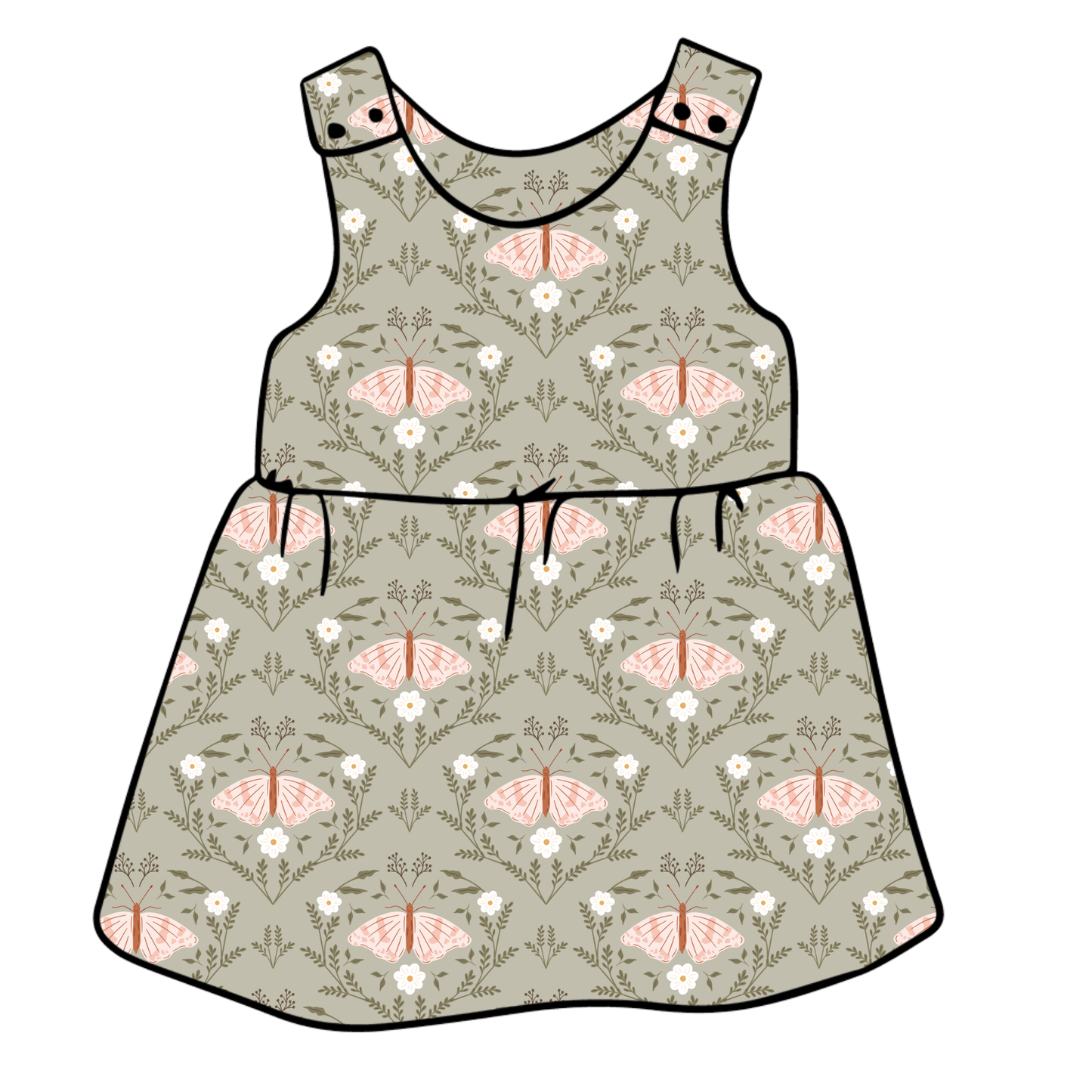 Butterfly Garden Child & Baby Pinafore Dress