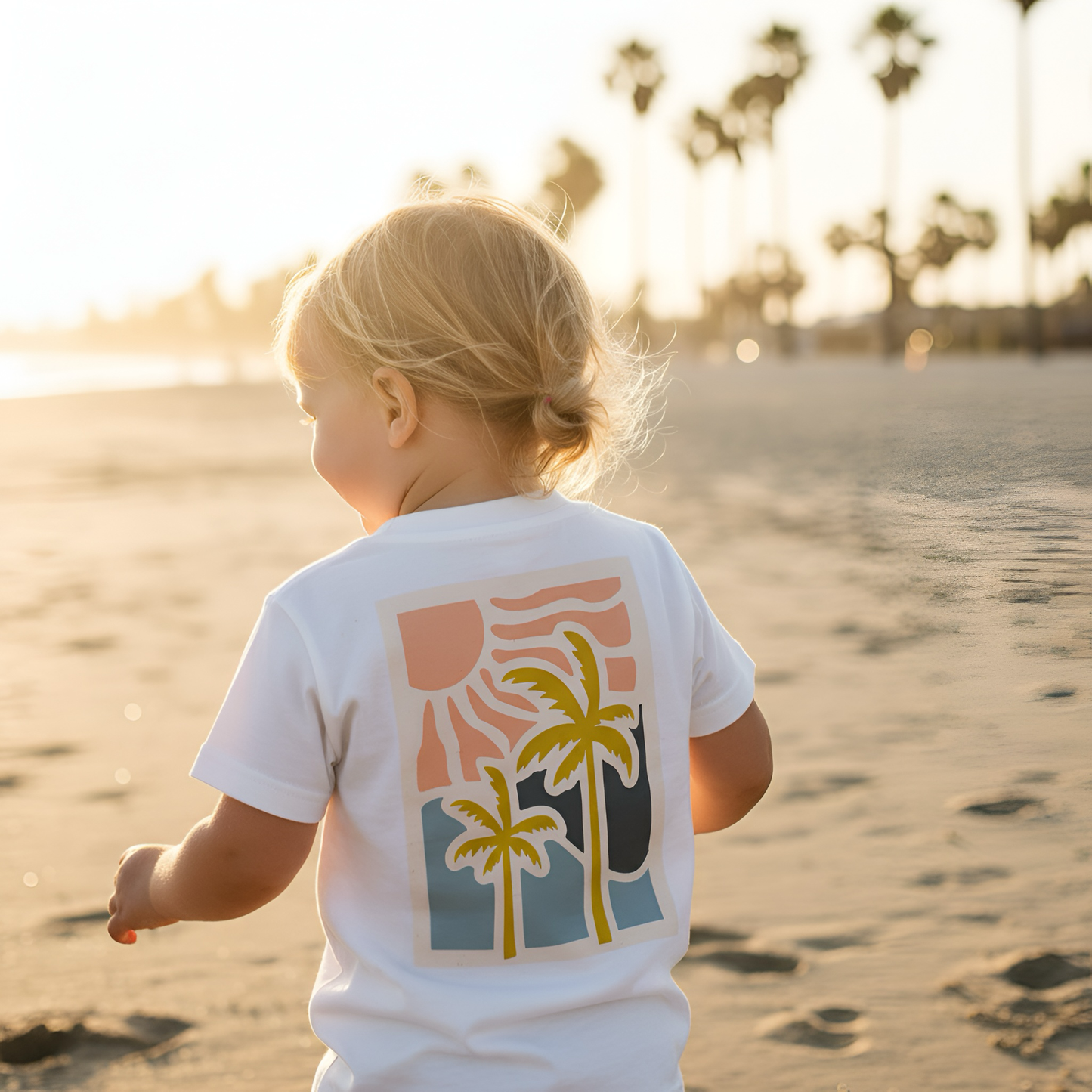 Palm Trees Stamp T-Shirt (Multi)
