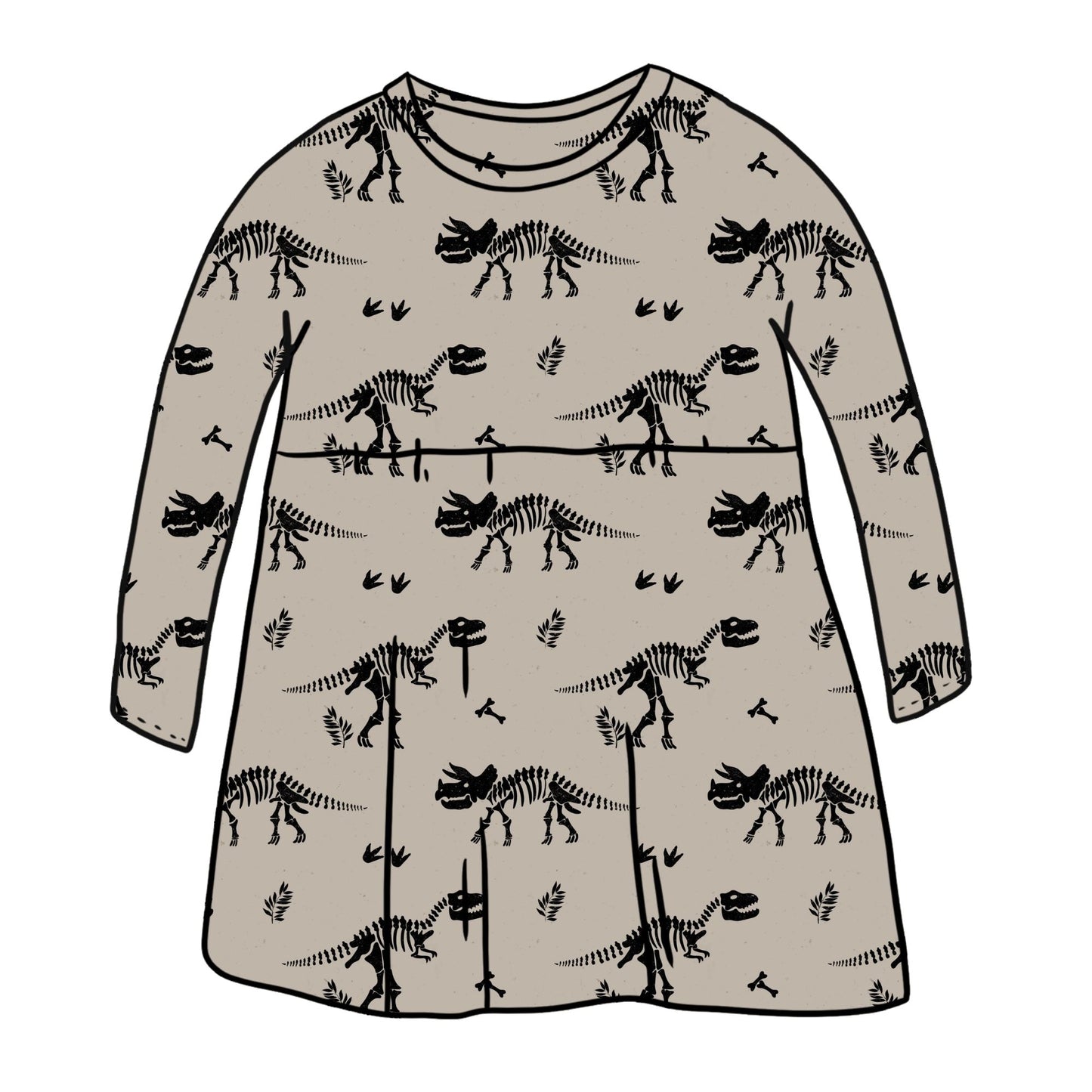 Dino Dig Child & Baby Sleeved Dress - 3 options