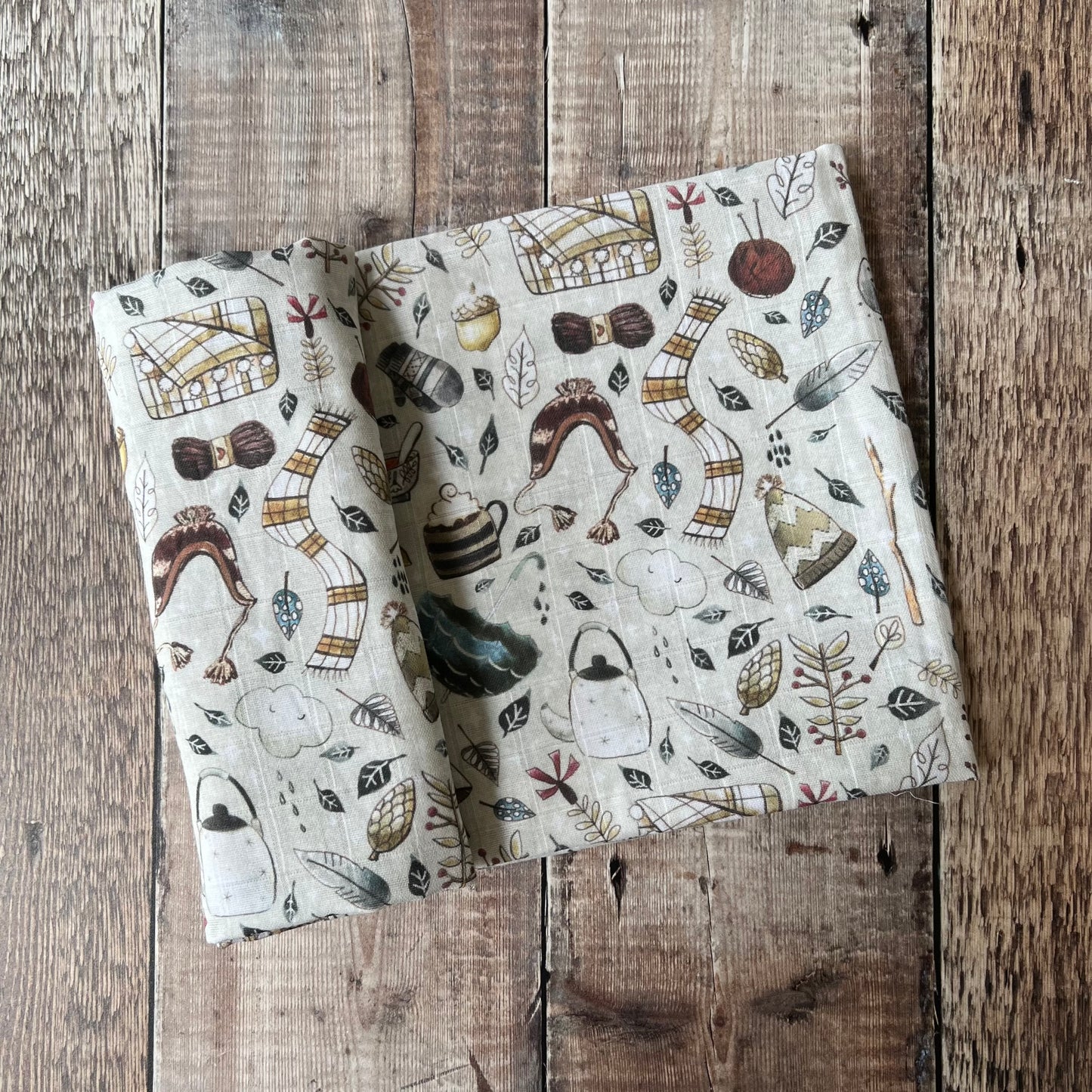 Cosy Autumn Muslin Swaddle Blanket