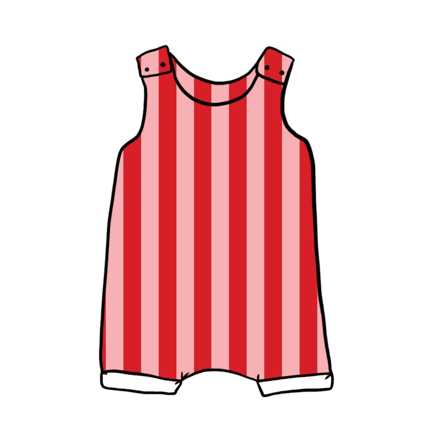 Pink & Red Stripes Child & Baby Short Romper