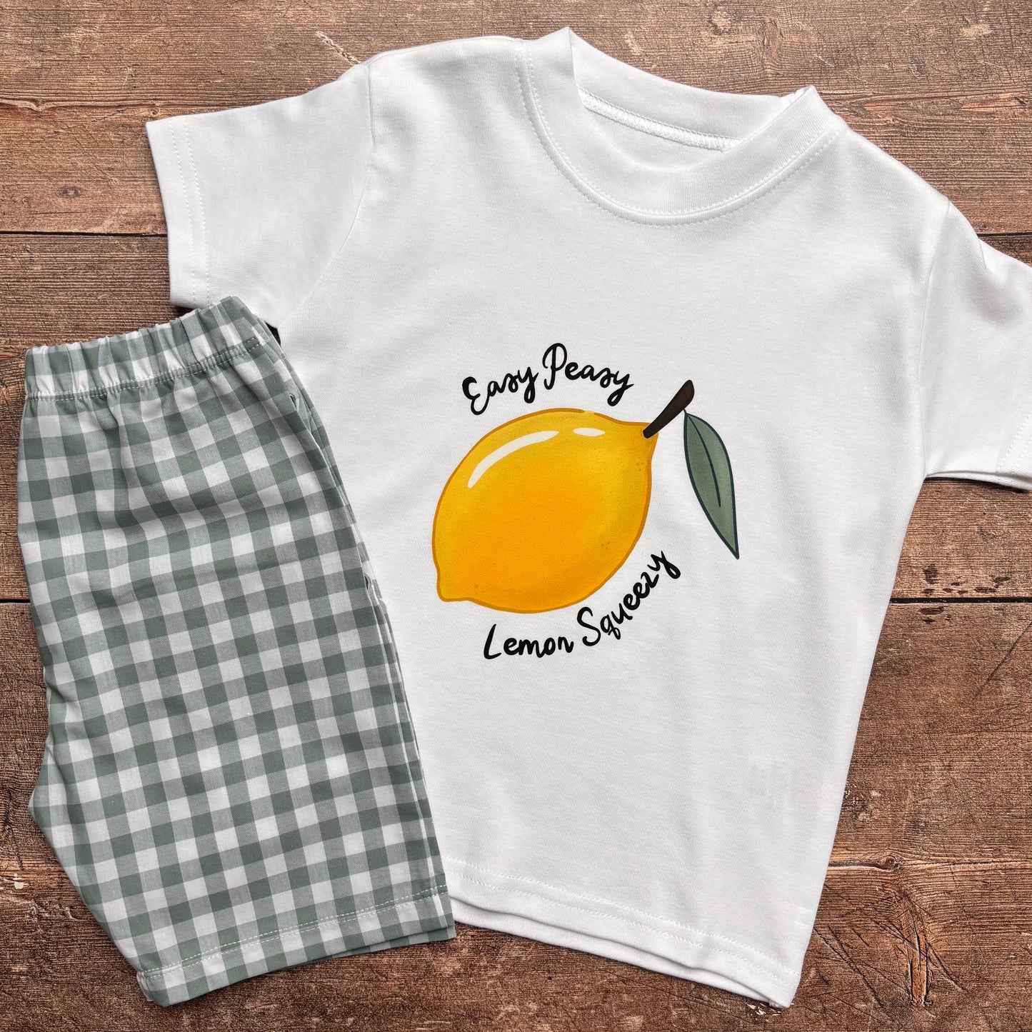 Turquoise Gingham 100% Cotton Toddler & Child Pocket Shorts