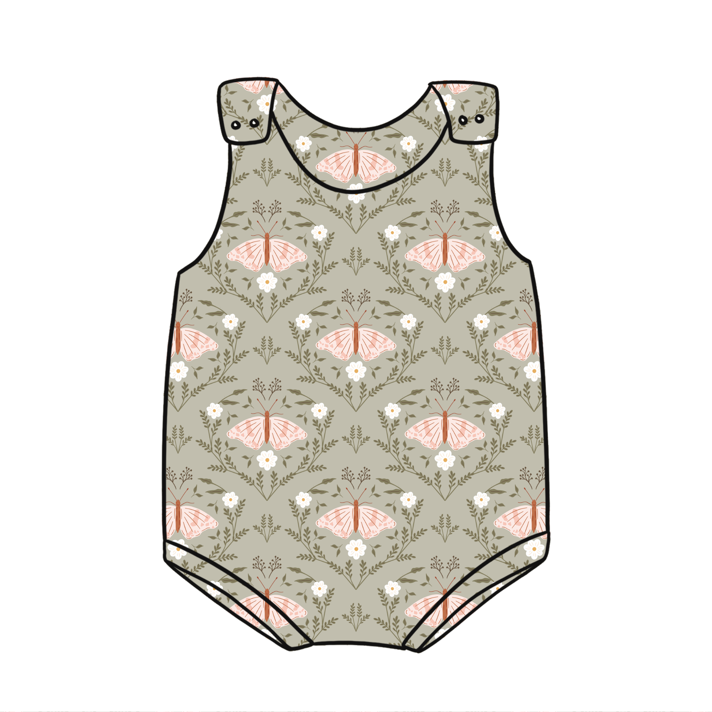 Butterfly Garden Child & Baby Bloomer Romper