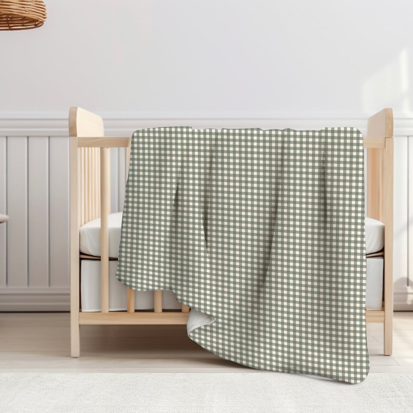 Forest Gingham Sherpa Blanket