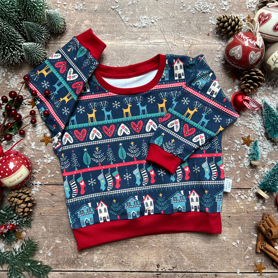 Vintage Nordic Christmas Sweatshirt 2-3 years