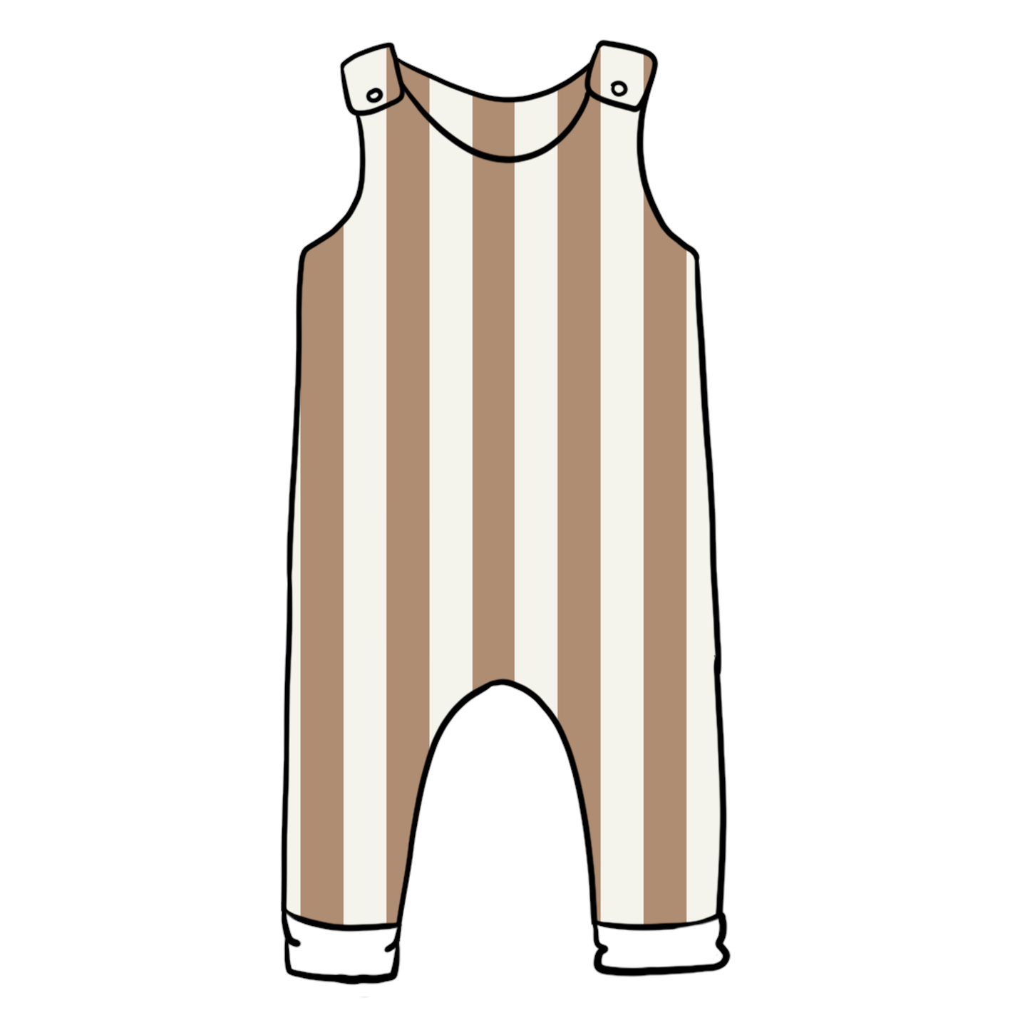 Taupe Stripes Child & Baby Full Length Romper