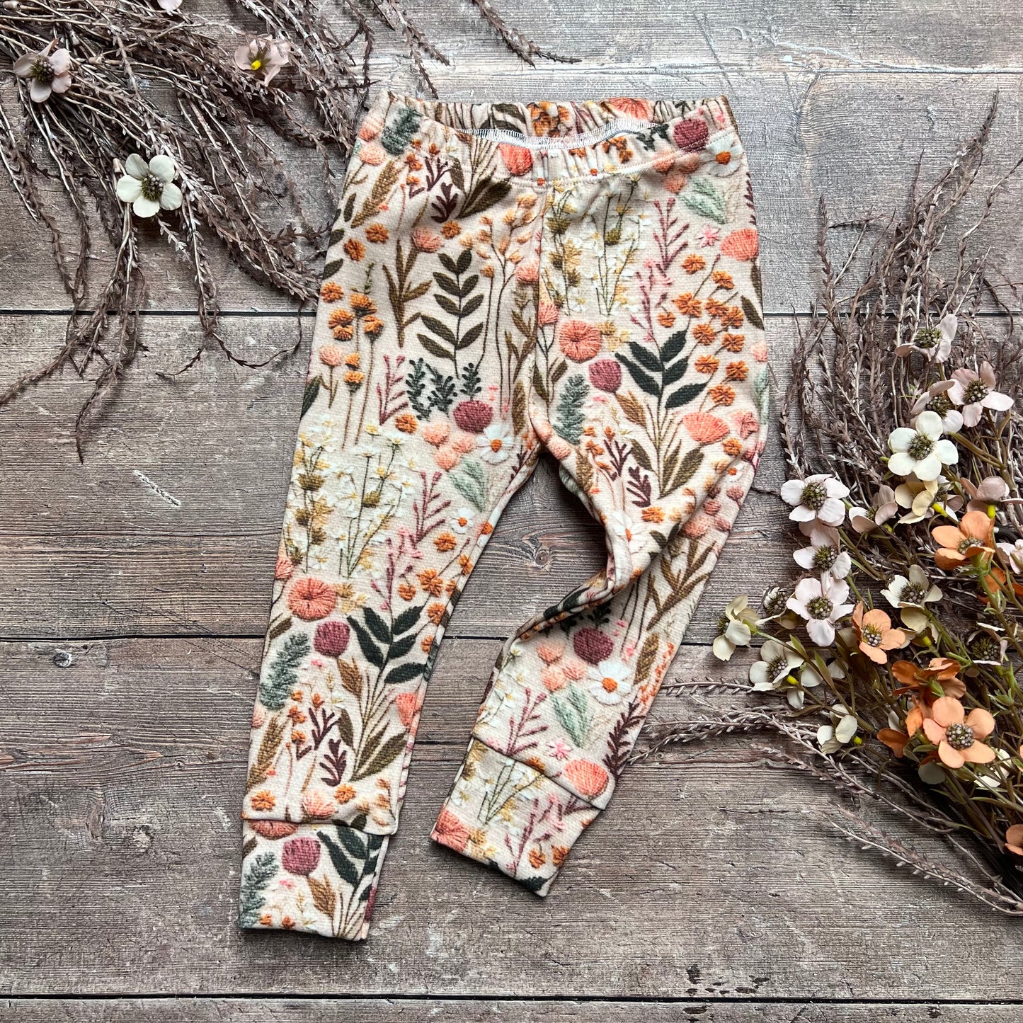 Embroidered Look Floral Leggings 2-3 years