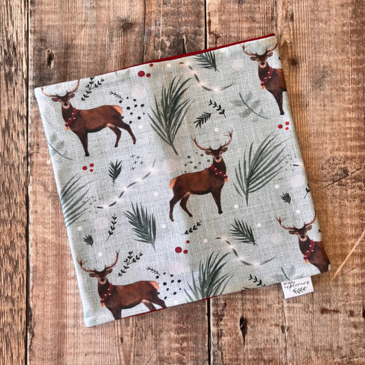 Blue Festive Stag Snood 1-4 years (Wine inside)