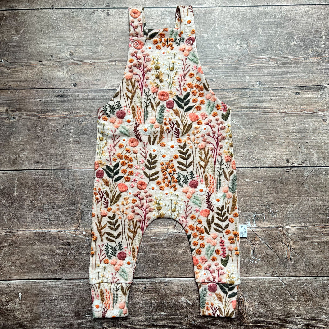 Embroidered Look Floral Dungarees