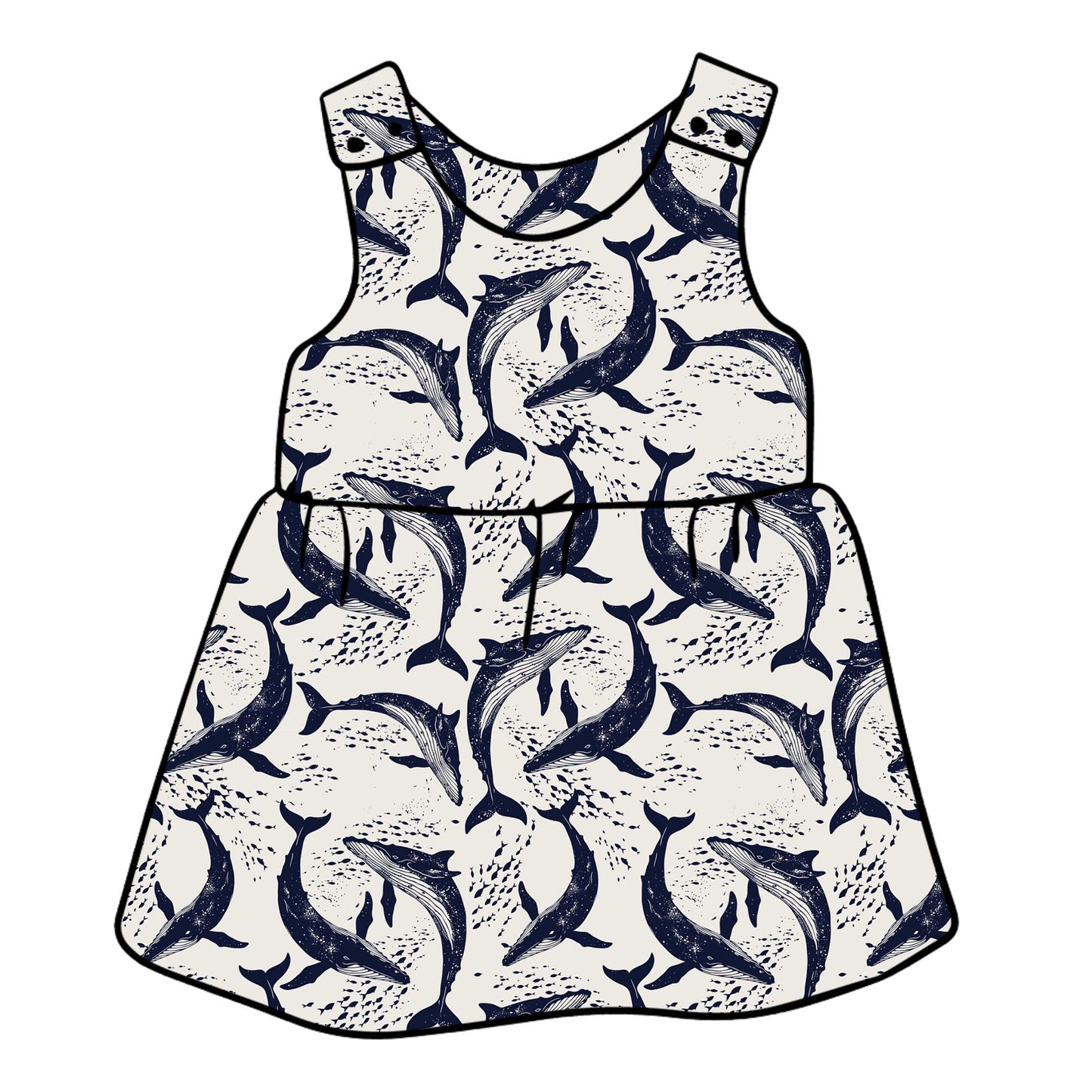 Whale Pod Pinafore Dress