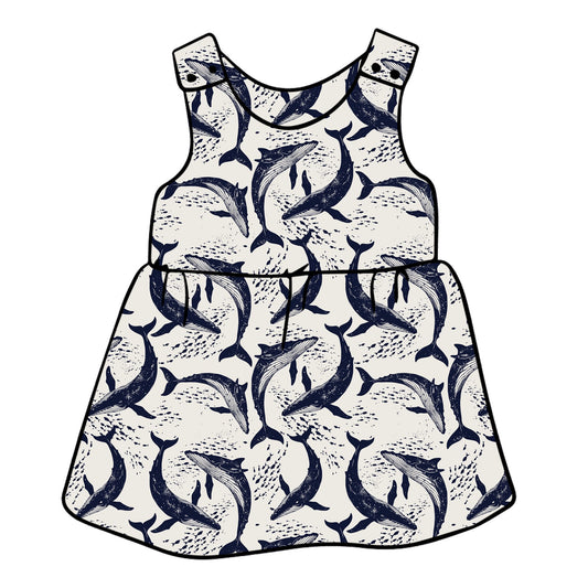Whale Pod Pinafore Dress