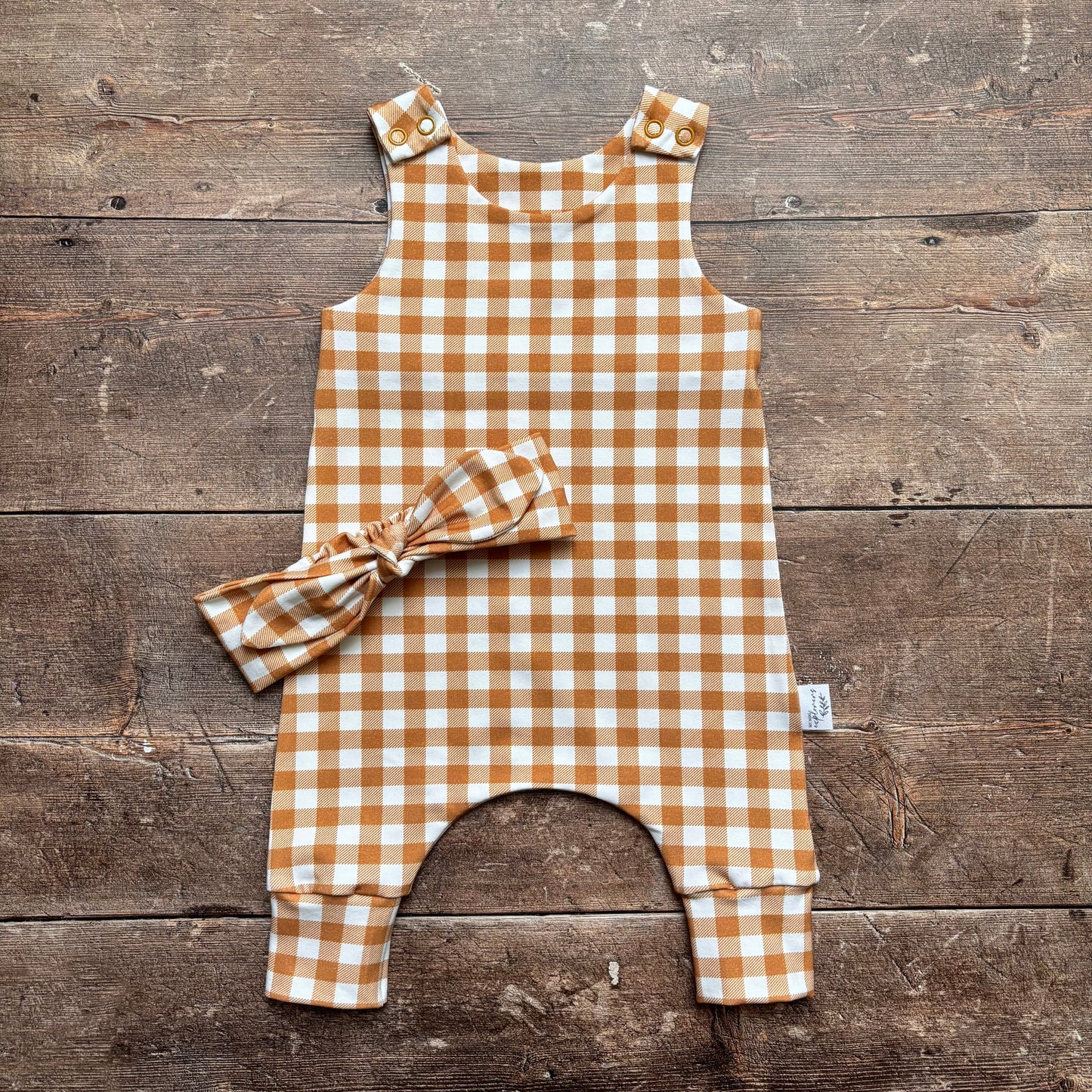 Ochre Gingham Romper