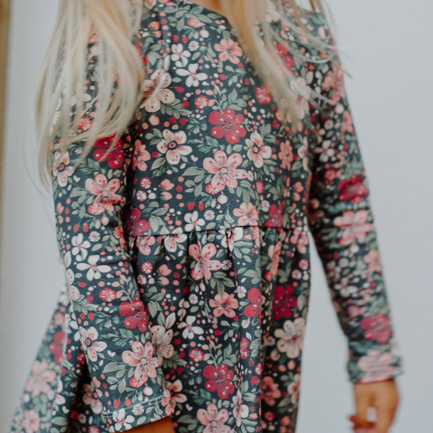 Christmas Floral Child & Baby Long Sleeve Dress
