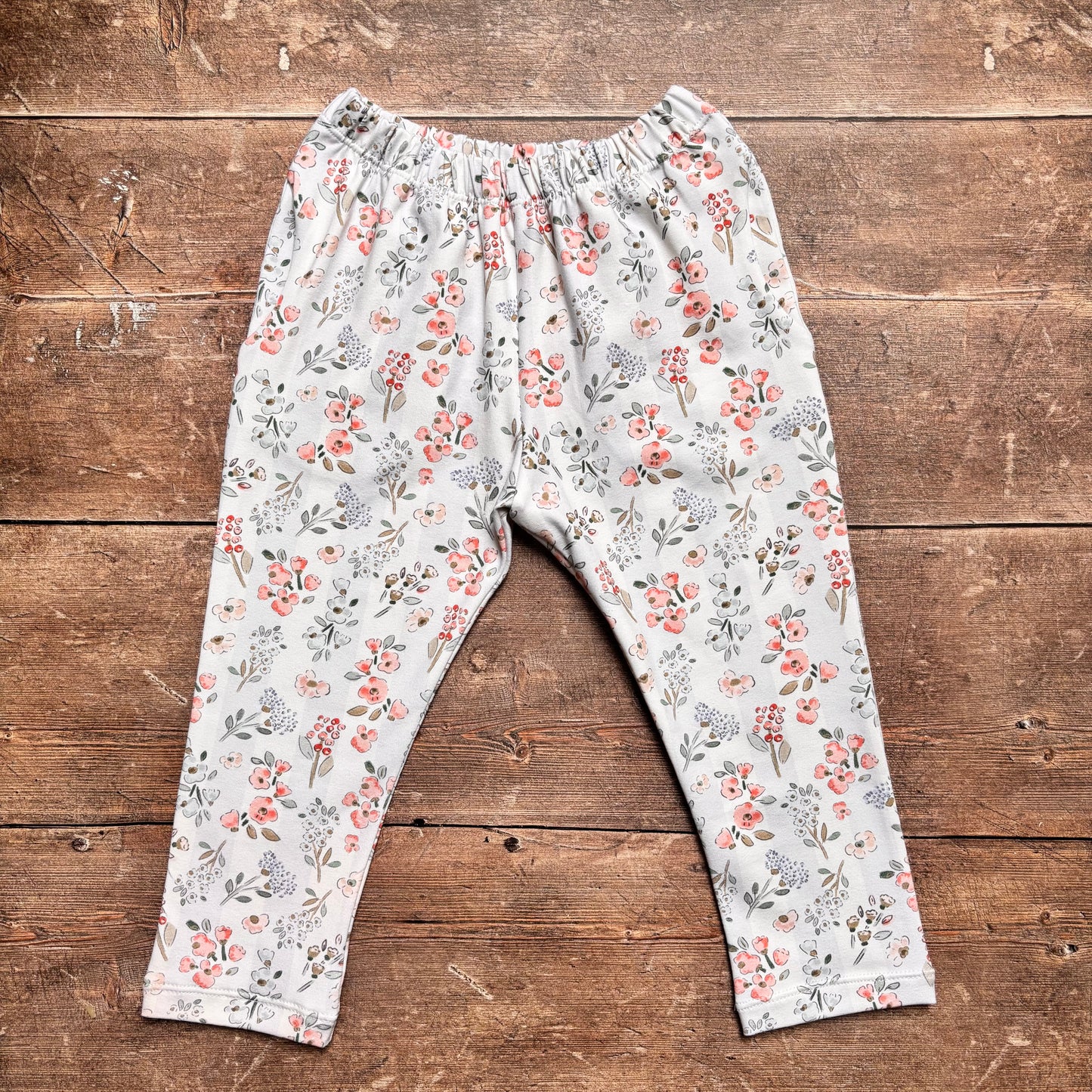 Floral Stripes Toddler & Child Pocket Trousers 1-2 years