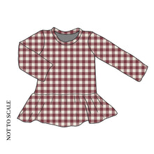 Load image into Gallery viewer, Berry Gingham Peplum Top
