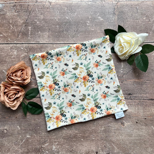 Rose Garden Floral Snood 1-4 years (burnt orange inside)