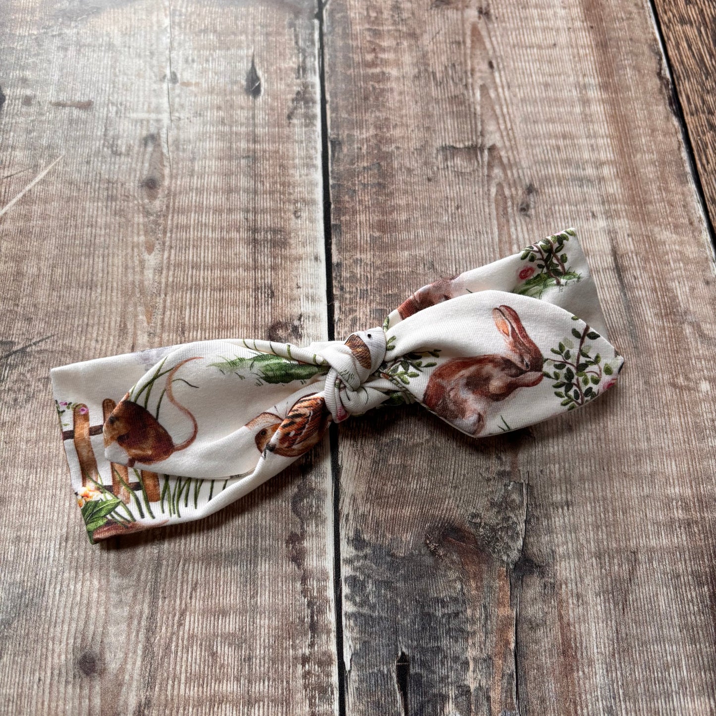 Garden Wildlife Knot Bow Headband 1-3 years