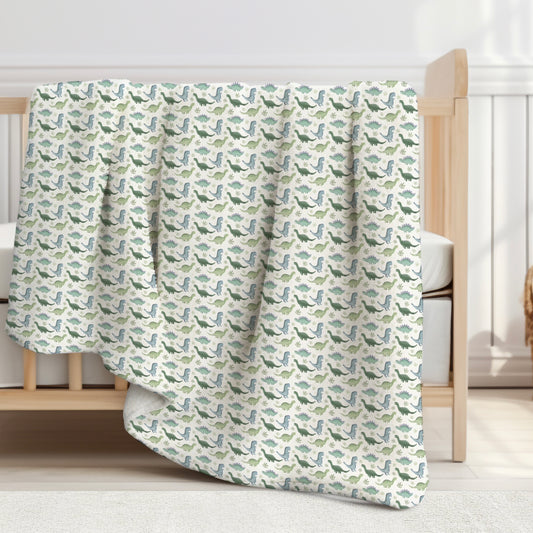 Blue Dinos Sherpa Blanket