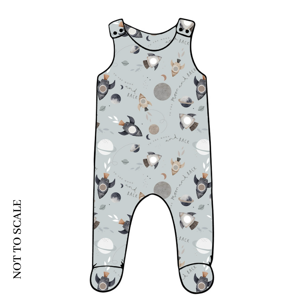 Outer Space Footed Romper