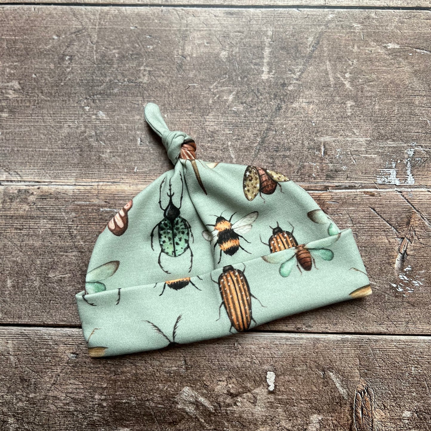 Winged Bugs Single Knotted Hat - 3-6m