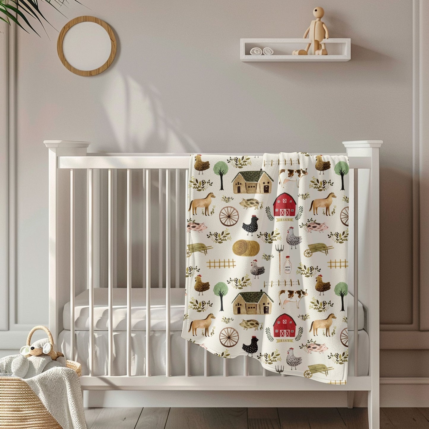 Farming Toddler & Child Sherpa Blanket