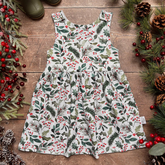 Winter Berries Child & Baby Pinafore Dress